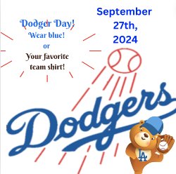 DODGER DAY 9/27/24 WEAR BLUE